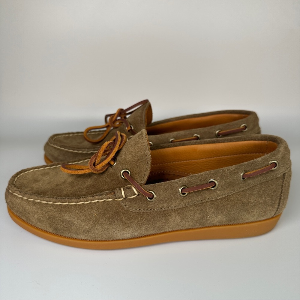 Easymoc Moccasin Leather Suede Shoes Men's Size 8 D Olive Green